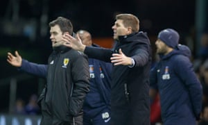 Steven Gerrard watched his Rangers side throw away a half-time lead at Kilmarnock.