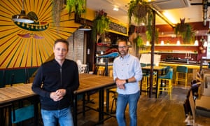 Brett Cahill-Moreno, left, and Al Bramley, owners of the Mexican restaurant on Ware High Street, have managed to remain trading by offering takeaways.