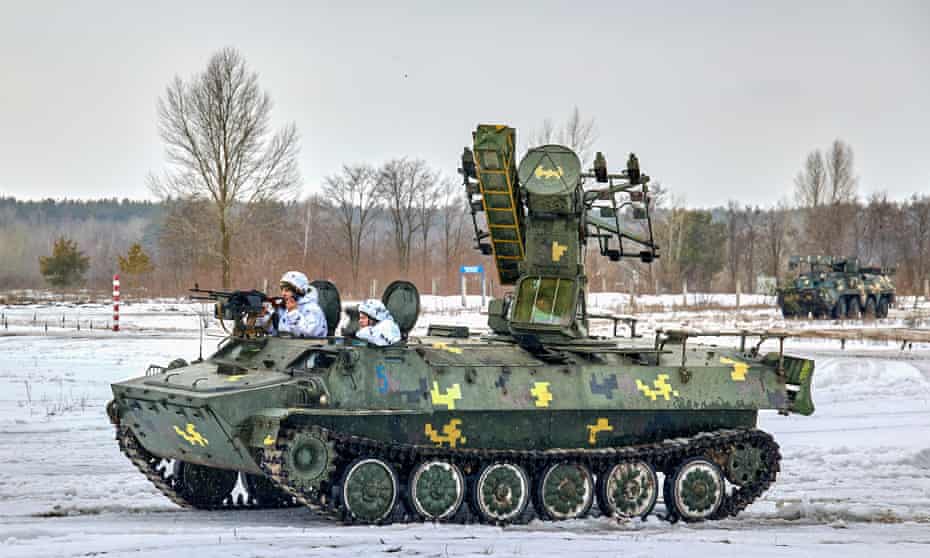 Ukrainian Armed Forces hold a drill in eastern Ukraine, 10 February 2022 amid escalation on the Ukraine-Russia border