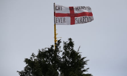 An England flag bearing the words ‘Fight for Manston Airport, never surrender’, on display in 2015, the year after it closed.