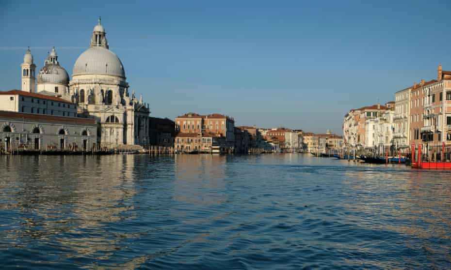 Clear water is seen in the canals of Venice due to fewer tourists and motorboats and less pollution, as the spread of the Covid-19 continues.