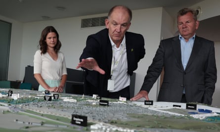 Ruth Bryan, head of Ebbsfleet Central, Ian Piper, chief executive of the Ebbsfleet Development Corporation and Simon Dudley, its chairman, discuss plans for the town.