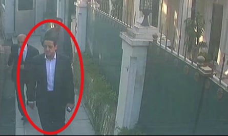In a still image from surveillance camera footage.