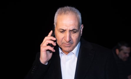 Libya’s ambassador to Turkey, Mustafa al-Kulaib, speaking on his mobile phone