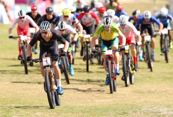 The cross-country cycling gets under way in Cannock.