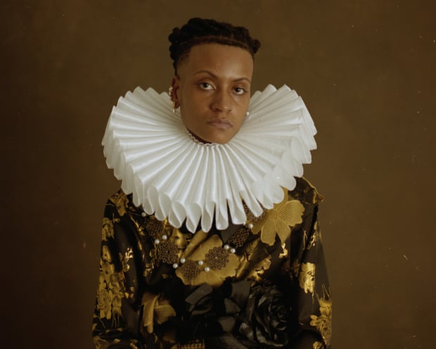 Subject wearing shakespearean outfit