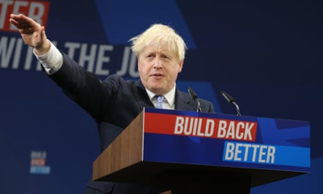 Boris Johnson addresses the Conservative party conference