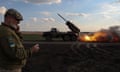 Ukrainian troops fire rockets towards Russian forces near a front line in Donetsk.