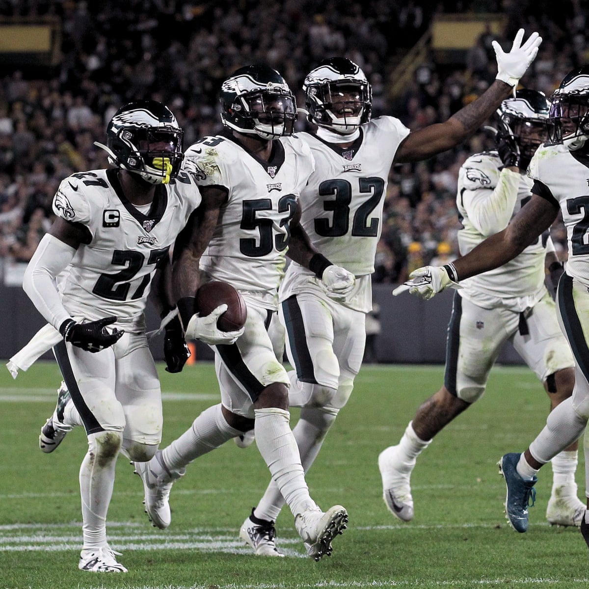 Philadelphia Eagles Pick Off Rodgers Late Pass To Beat Green Bay Packers Sport The Guardian