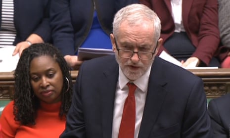 Jeremy Corbyn during prime minister’s questions
