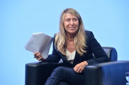 Deborah Turness speaking at a conference