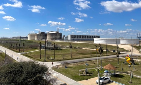Storage tanks and gas-chilling units at Freeport LNG, the second largest exporter of US liquified natural gas, near Freeport, Texas, on 11 February 2023.