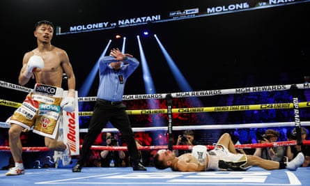 Australia’s Andrew Moloney’s TKO in the 12th puts twin boxing titles dream on canvas | Boxing 1 Andrew Moloney is TKO'd in the 12th round by Junto Nakatani at MGM Grand Garden Arena.