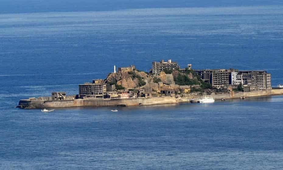 Gunkanjima coalmine, known as Battleship island, in Nagasaki prefecture – one of the sites granted world heritage status by Unesco after South Korea dropped its opposition.