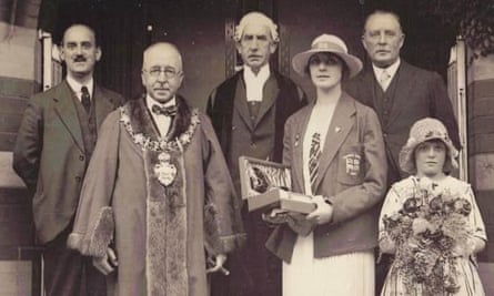 Lucy Morton (third right) at Blackpool town hall