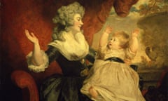 Playful … Detail of a portrait of Georgiana Spencer, Duchess of Devonshire with her daughter by Sir Joshua Reynolds, 1784