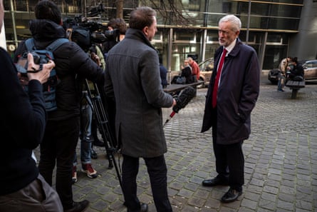 Labour leader Jeremy Corbyn arrives for talks with the European commission.