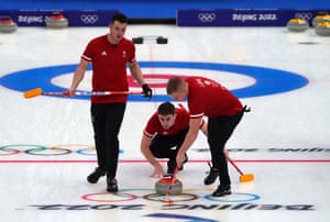 Winter Olympics day six: Johaug wins second gold, ice hockey and more – live! - The Guardian 8 Team GB’s Hammy McMillan, Grant Hardie and Bobby Lammie on the ice.