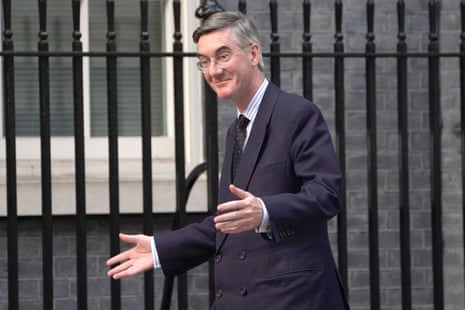 Leader of the House of Commons Jacob Rees-Mogg arriving at Downing Street earlier.