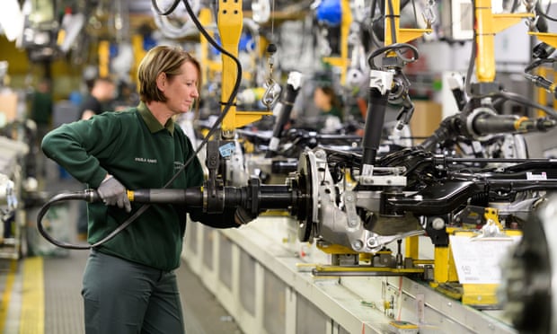 A Jaguar Land Rover worker at the carmaker’s factory in Castle Bromwich, West Midlands