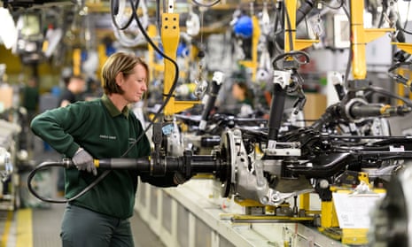 A worker at the Jaguar Land Rover factory in Castle Bromwich, West Midlands, 5 July 2019