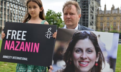 Gabriella Ratcliffe and Richard Ratcliffe in Parliament Square in September