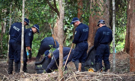 NSW police search an area of bush, 1km from the former home of William Tyrrell’s foster grandmother in Kendall on the NSW mid-north coast on 18 November 2021.