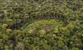 Aerial view showing deforested areas near the Pira Parana River, Vaupes province, Colombia