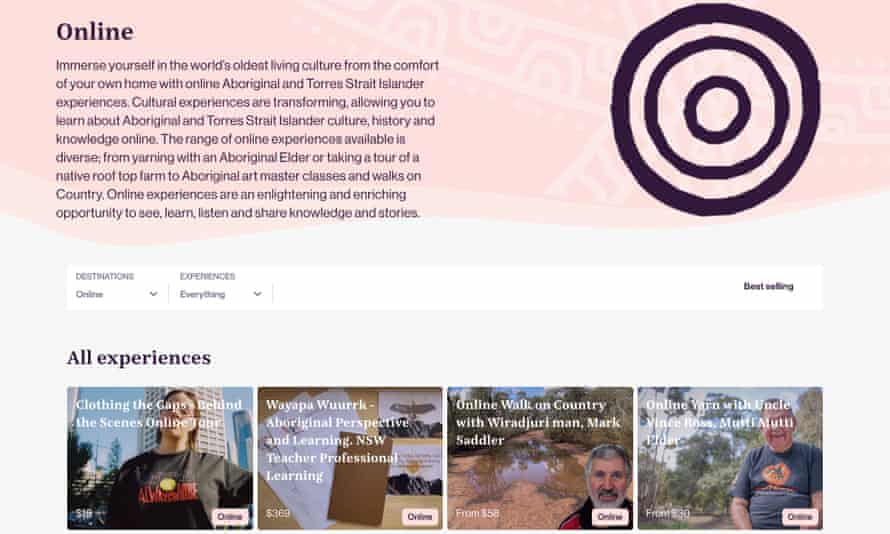 A screenshot from the Welcome to Country Indigenous travel site