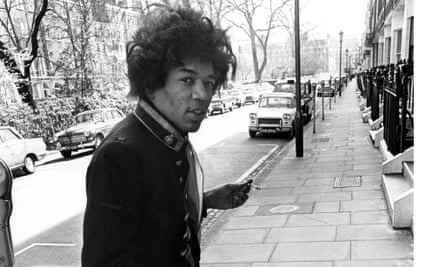 Jimi Hendrix in Montagu Place, London, in 1967