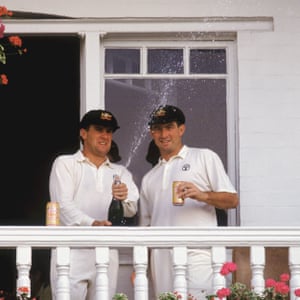 Australian cricketers Mark Taylor and Geoff Marsh