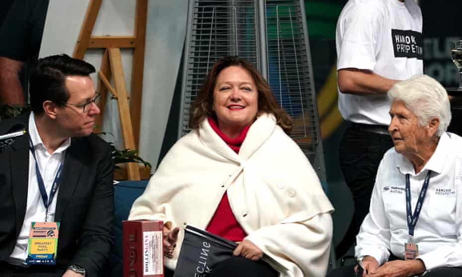 Gina Rinehart watches the 2019 Australian Short Course Swimming Championships
