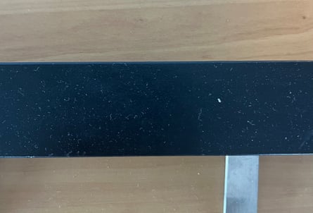Ilana Bean’s dusty coat rack, week one. A few bits of dust are visible already.