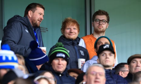 Ed Sheeran awaits the match