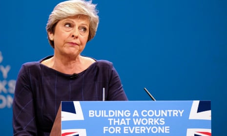 Theresa May at the Conservative party conference in 2017.