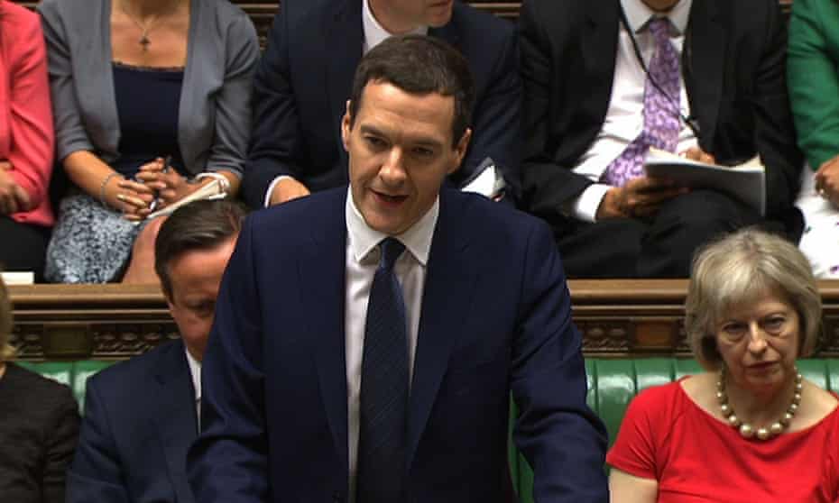 The chancellor, George Osborne, delivering his budget speech to the House of Commons