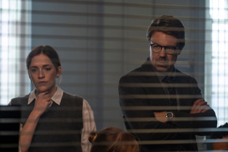 Andrew Buchan as DI James Marsh and Charlotte Ritchie as DS Ashleigh Francis in Code of Silence.
