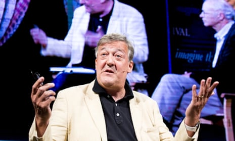 Stephen Fry at Hay literary festival on Saturday.