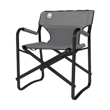 Coleman Deck Chair Grey Camping Garden Black Steel Frame Seat Caravan
