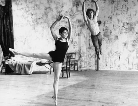 Zizi Jeanmarie and Rudolf Nureyev rehearsing for a production of Roland Petit’s ballet Le Jeune Homme et la Mort, 1966.