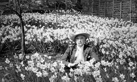 Sir Cecil Beaton in the garden of his home, Reddish House, Broad Chalke, Salisbury, in April 1974.