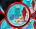 Tins of tuna fish with the MSC logo.