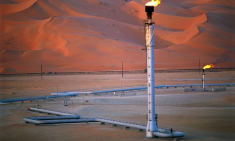 An oil field in Shaybah, Saudi Arabia