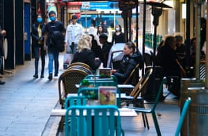 Shoppers out in the Melbourne CBD yesterday as the city prepared for its second lockdown.