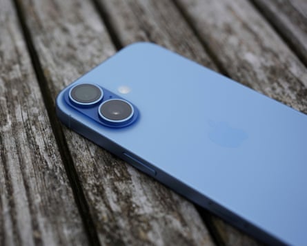 The back of the iPhone 17 showing the dual-camera cluster in the top left.