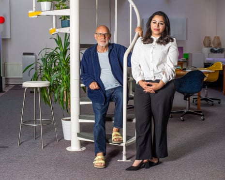 Brian Eno and Palestinian artist Malak Mattar.