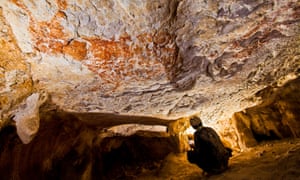 The cave painting of a banteng found in Borneo this year.