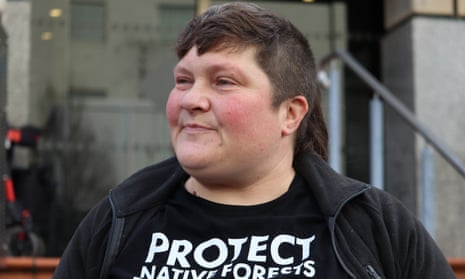 Colette Harmsen outside the Hobart magistrates court