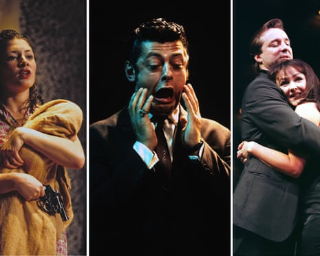 Kate Ashfield in Blasted, Andy Serkis in Mojo, Neal Pearson and Frances Barber in Closer.