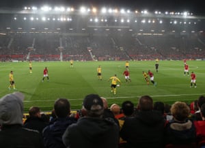 A wide shot of Old Trafford during Monday’s match.
